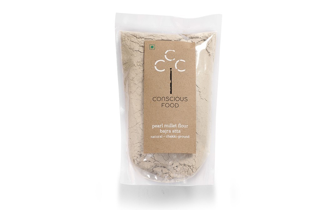 Conscious Food Pearl Millet Flour Bajra Atta Natural + Chakki-ground   Pack  500 grams